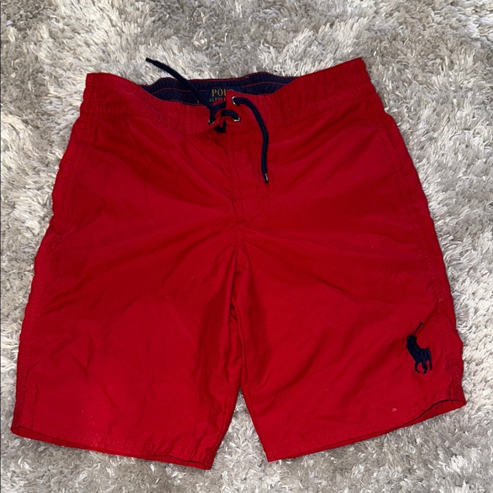 Polo by Ralph Lauren Red Swim Trunks with Classic Design